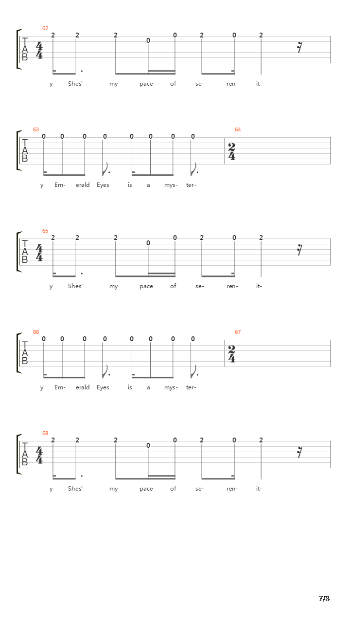 Emerald Eyes吉他谱