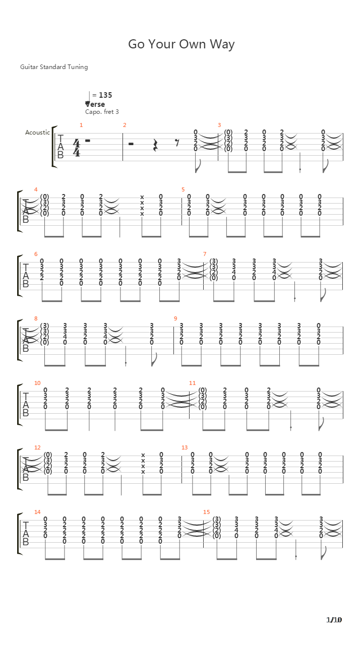 Go Your Own Way吉他谱