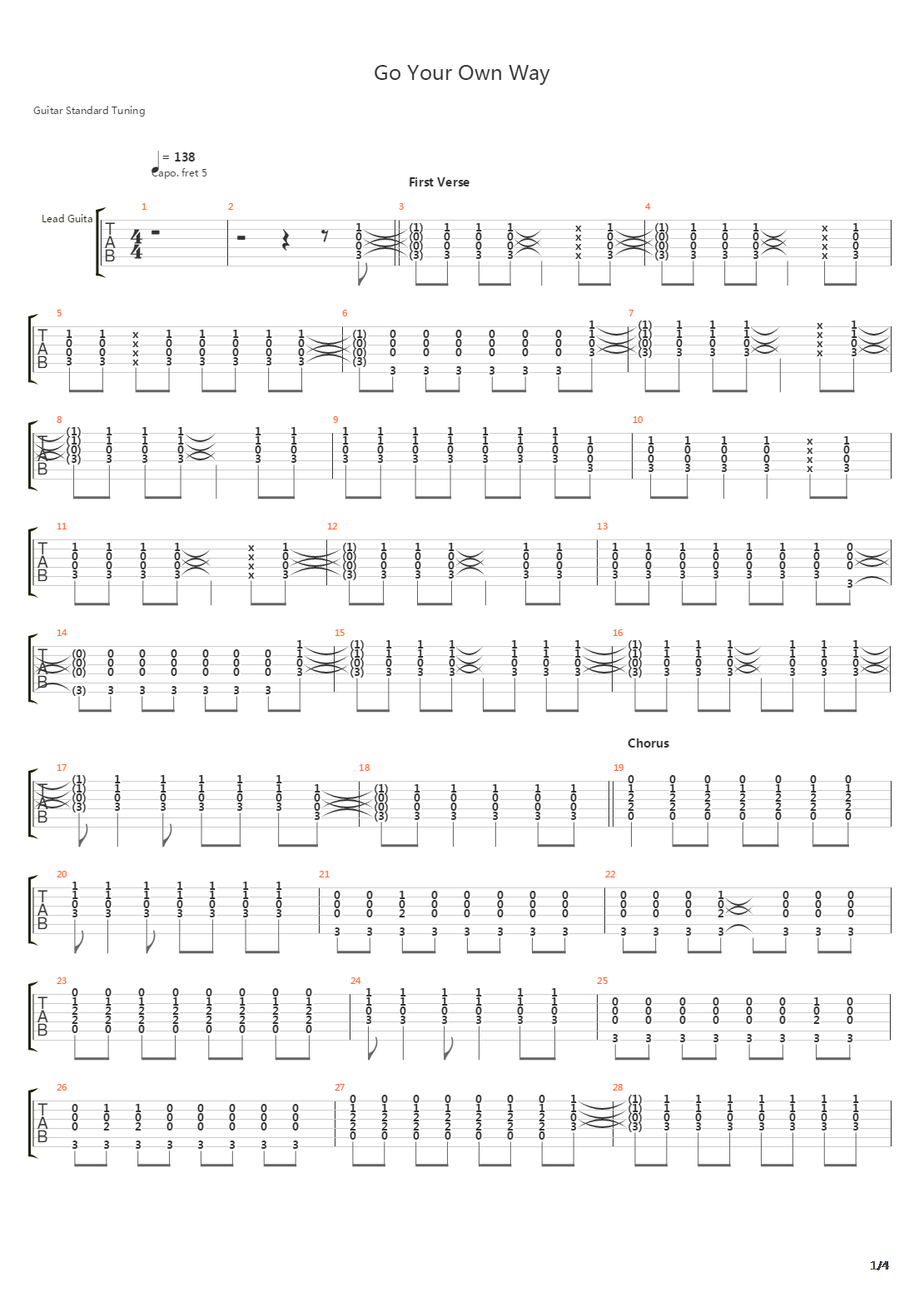 Go Your Own Way吉他谱