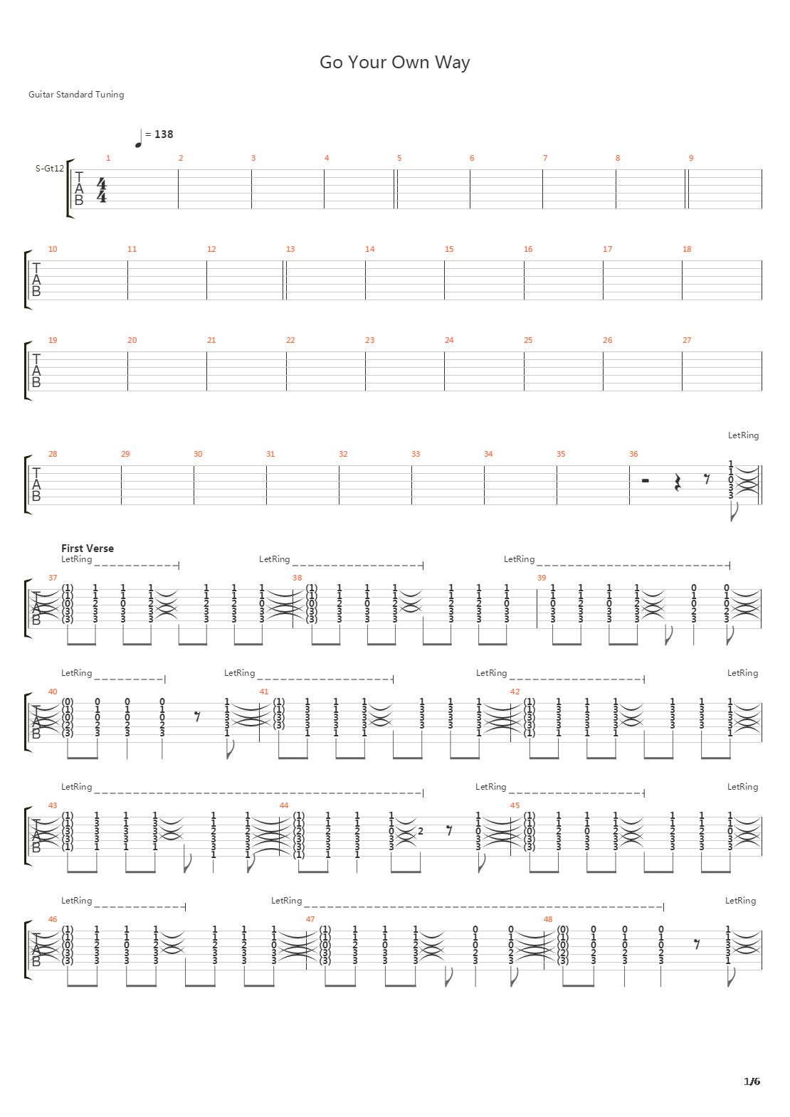 Go Your Own Way吉他谱