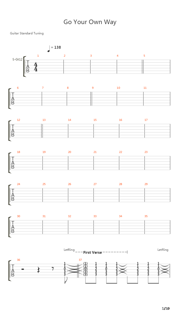 Go Your Own Way吉他谱