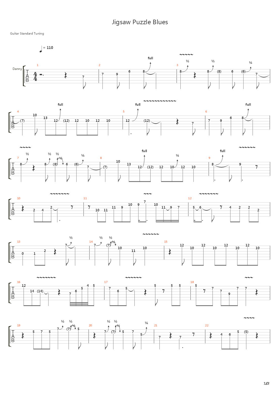 Jigsaw Puzzle Blues吉他谱