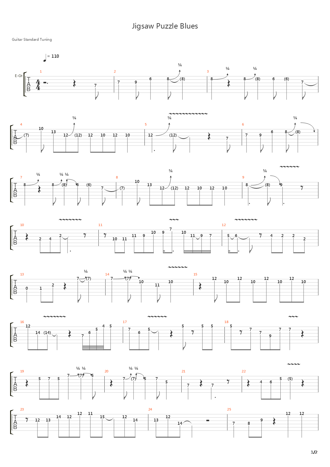 Jigsaw Puzzle Blues吉他谱