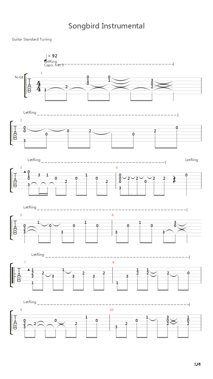 Songbird吉他谱