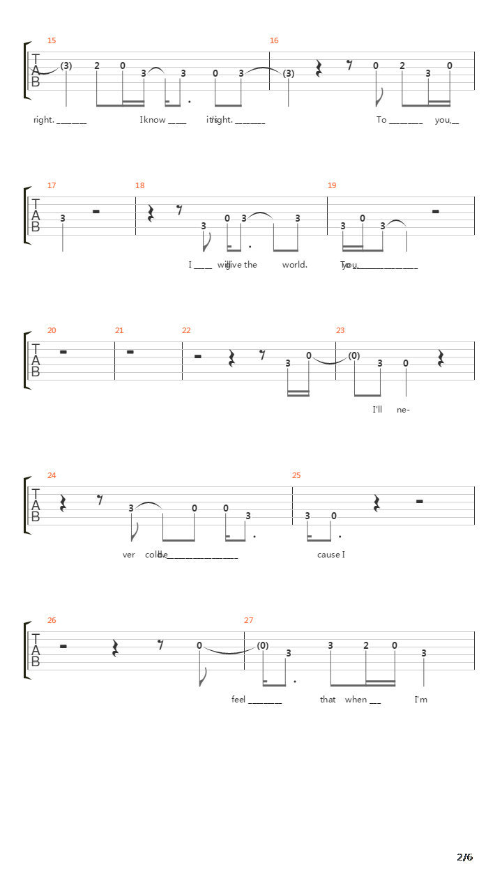 Songbird吉他谱