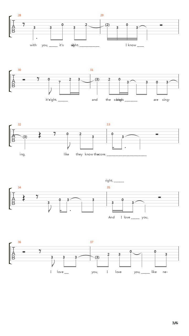 Songbird吉他谱