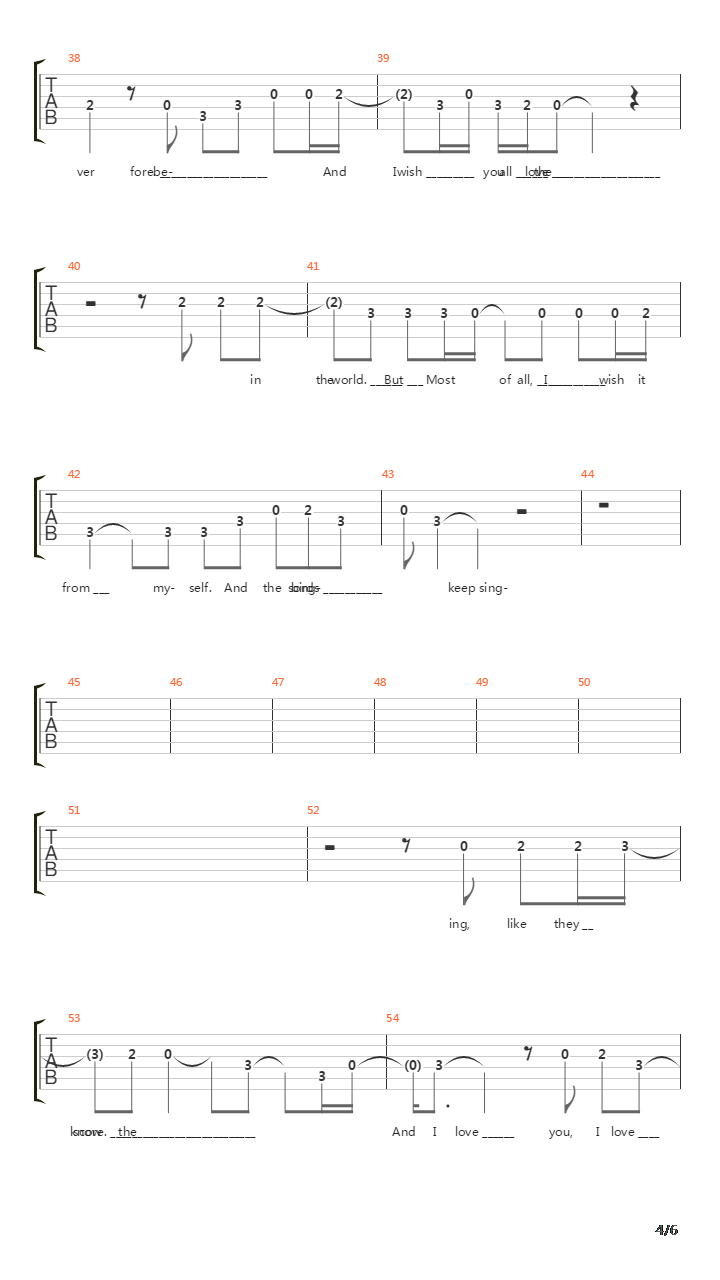 Songbird吉他谱