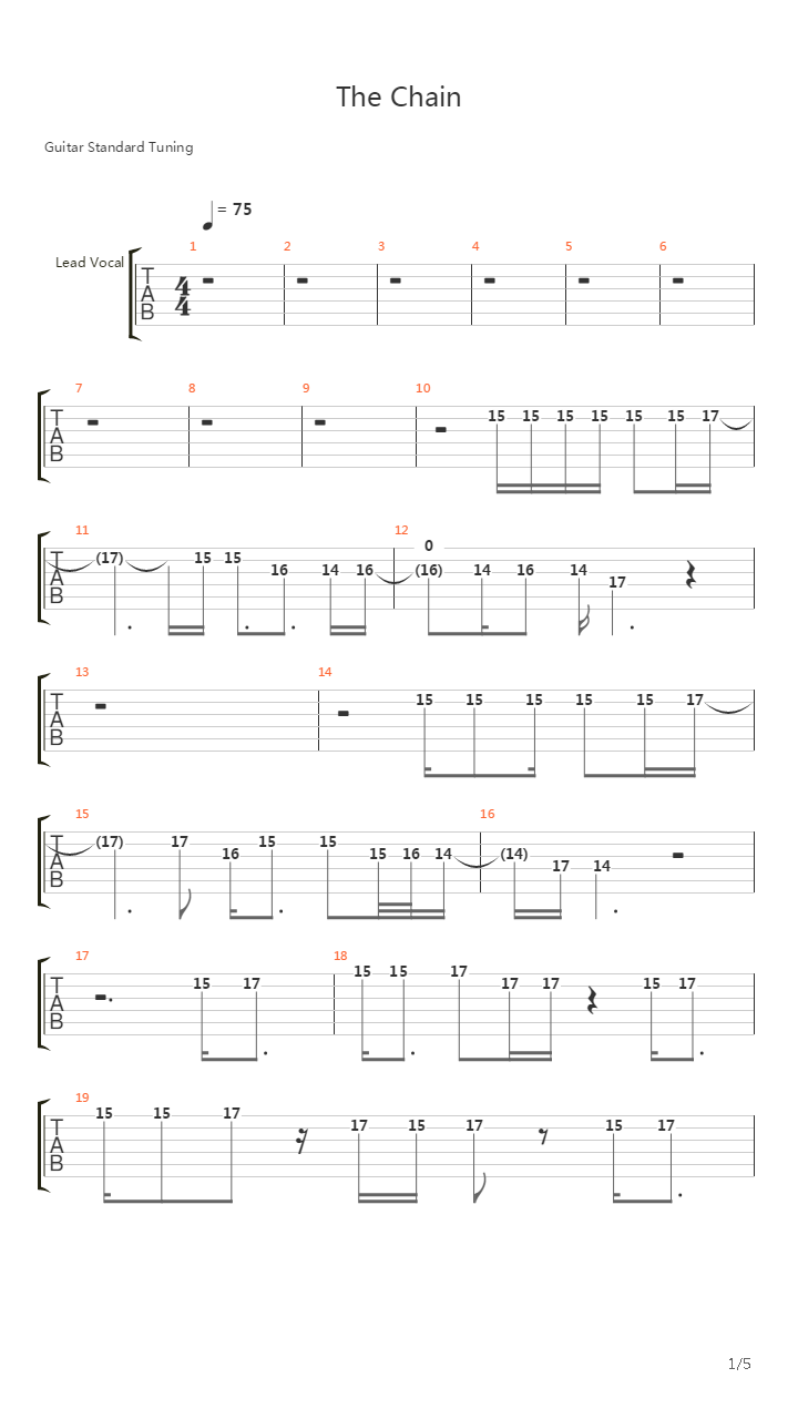 The Chain吉他谱