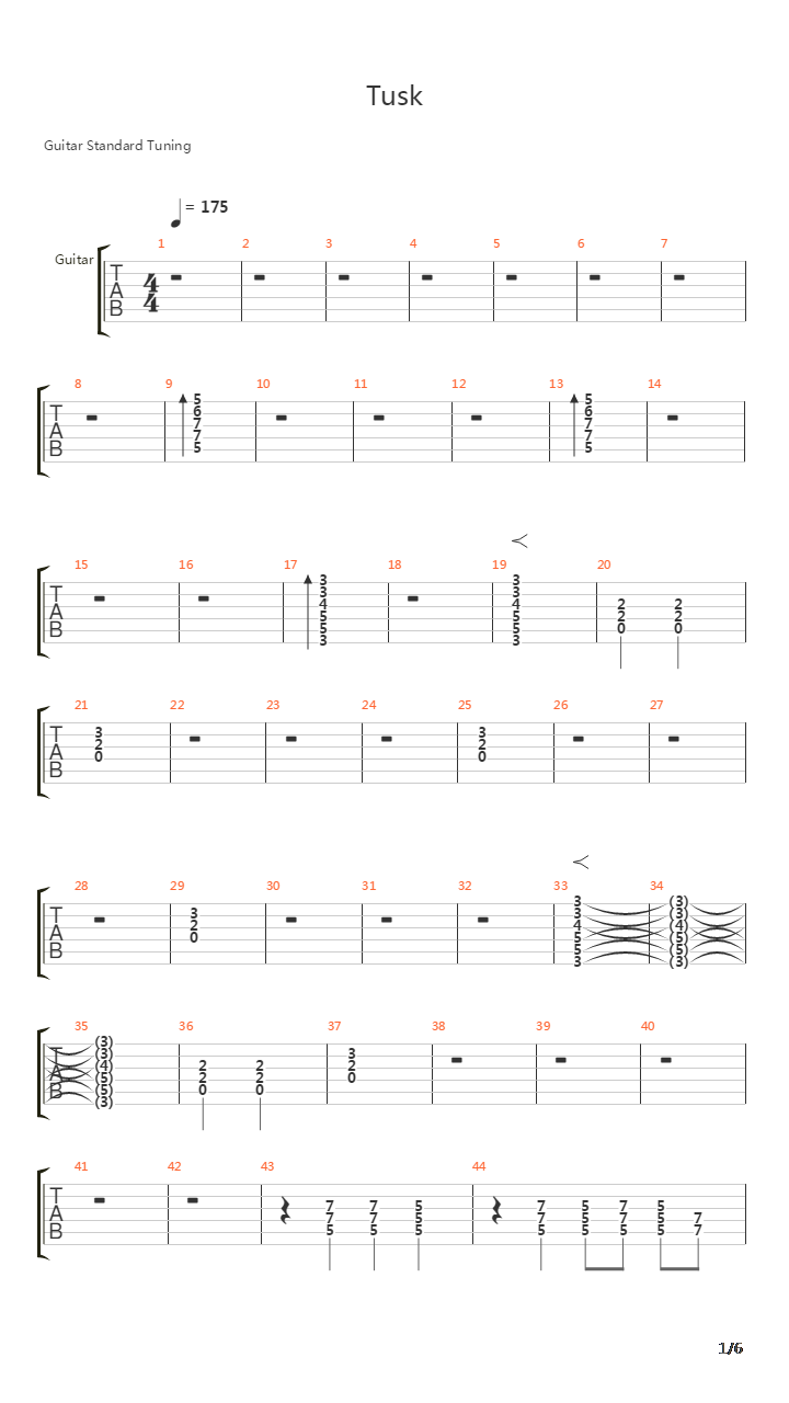 Tusk吉他谱