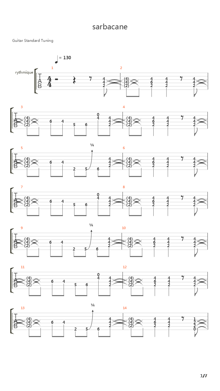 Sarbacane吉他谱