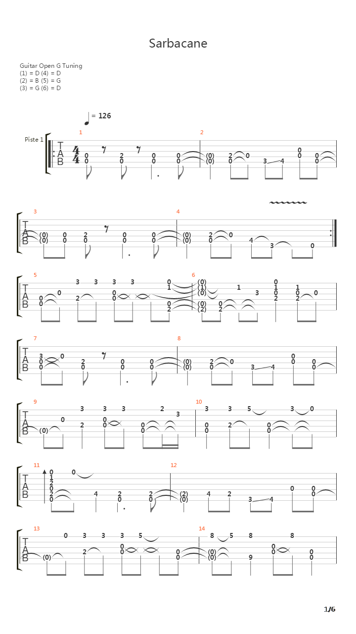 Sarbacane吉他谱