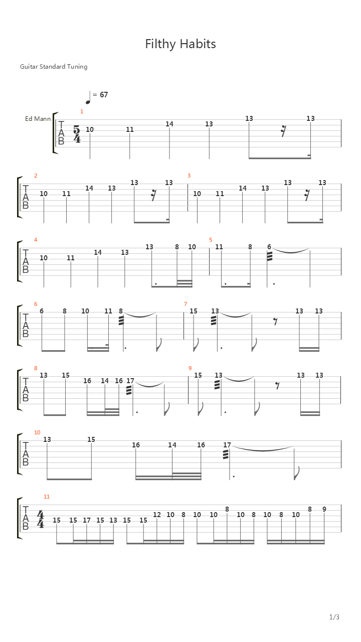 Filthy Habits吉他谱
