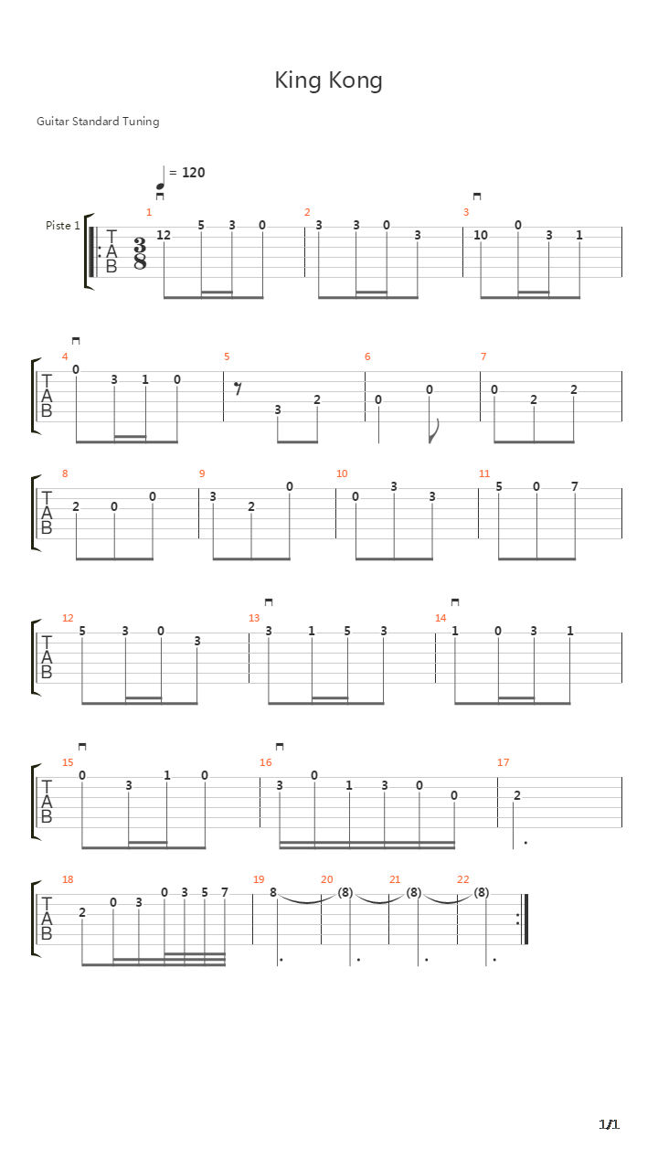 King Kong吉他谱