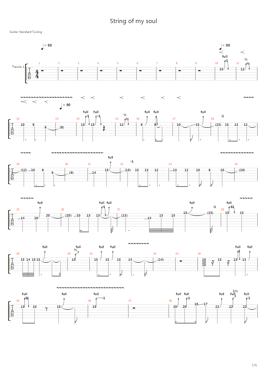 String Of My Soul吉他谱