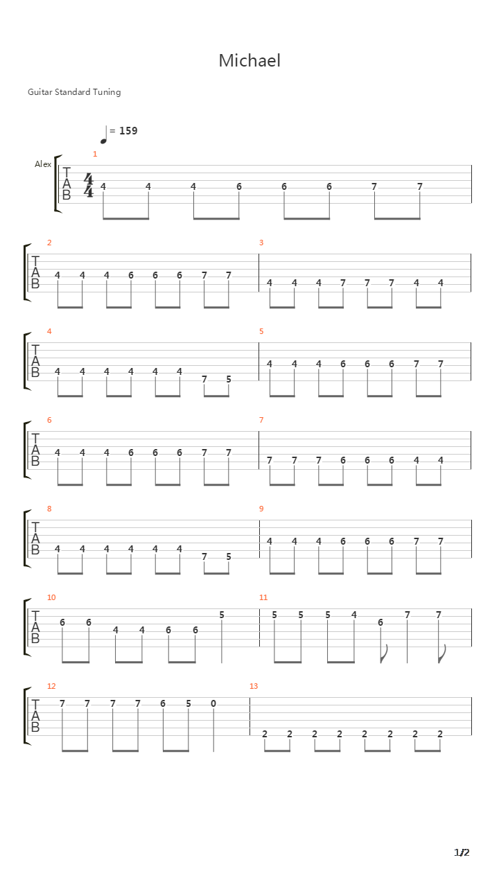 Michael吉他谱
