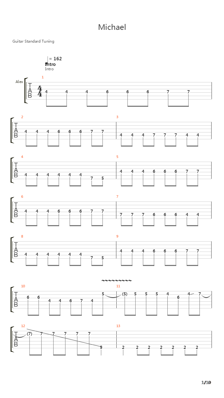 Michael吉他谱