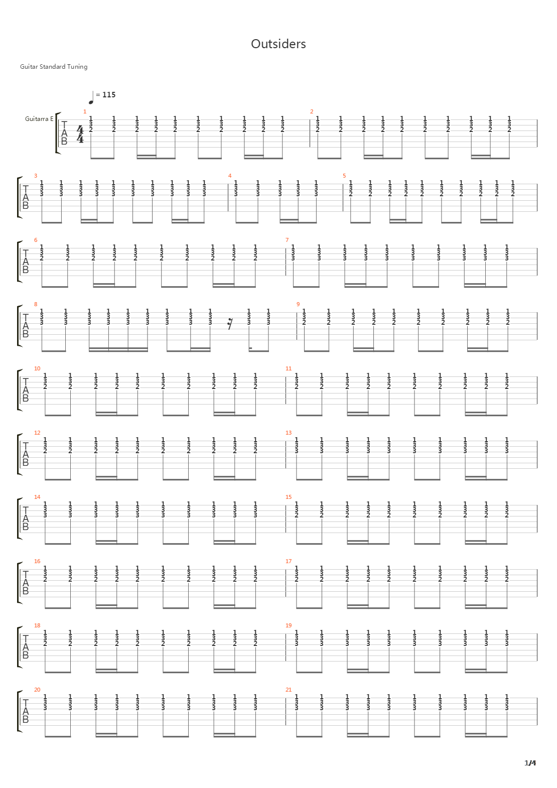 Outsiders吉他谱