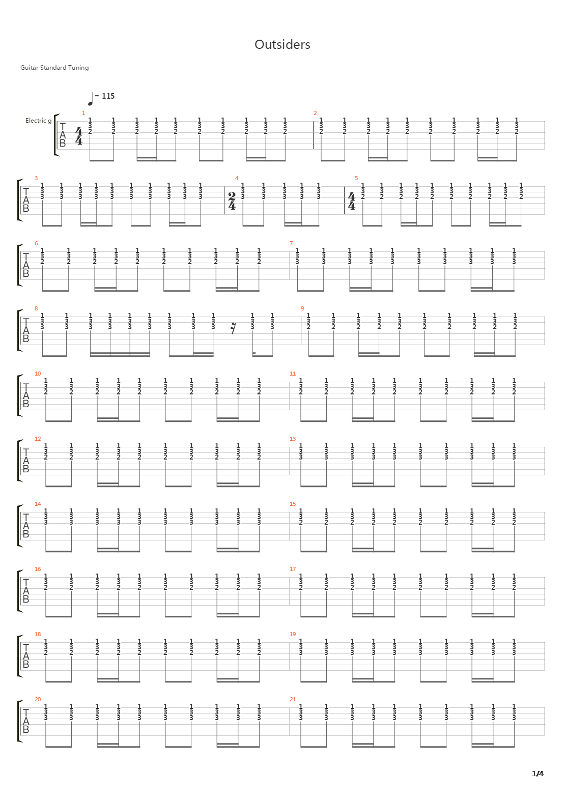 Outsiders吉他谱