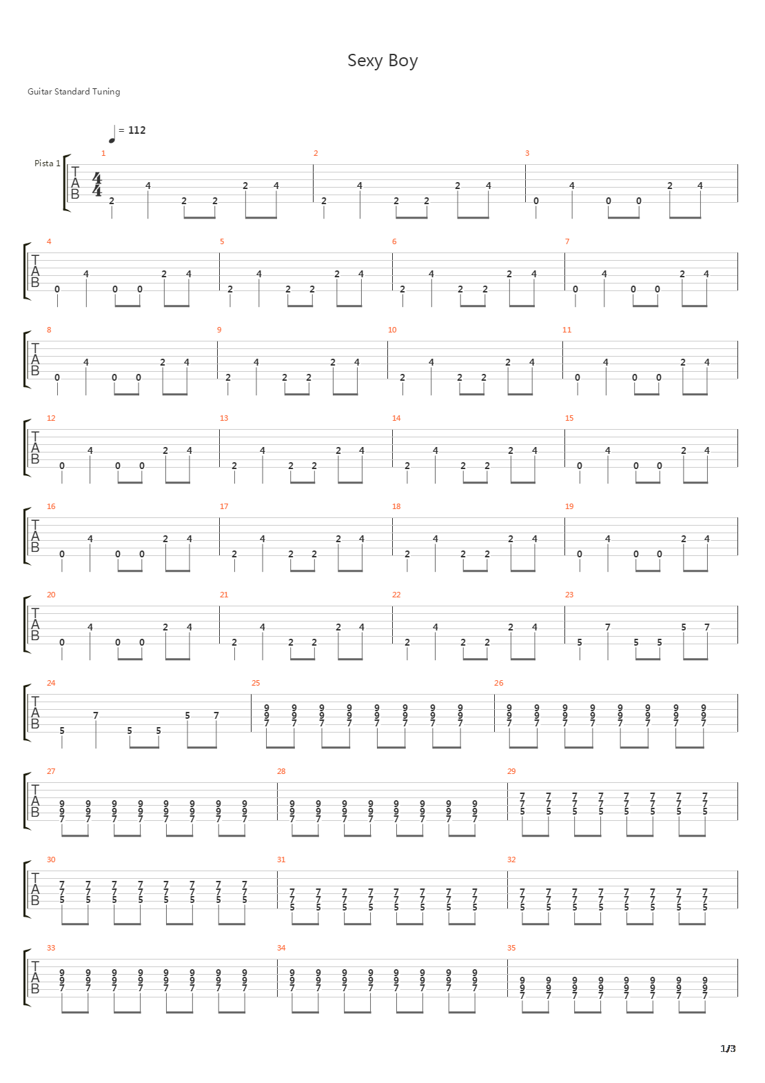 Sexy Boy吉他谱