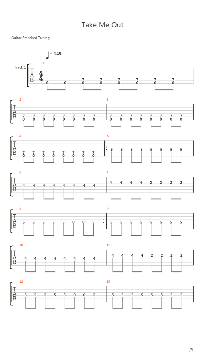 Take Me Out吉他谱