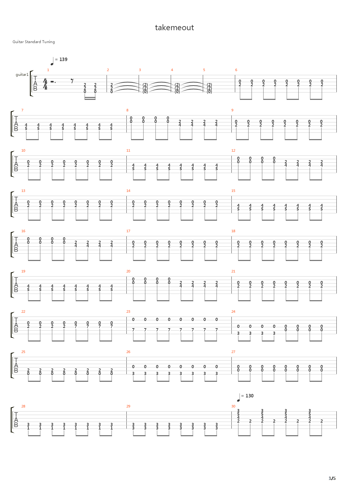 Take Me Out吉他谱