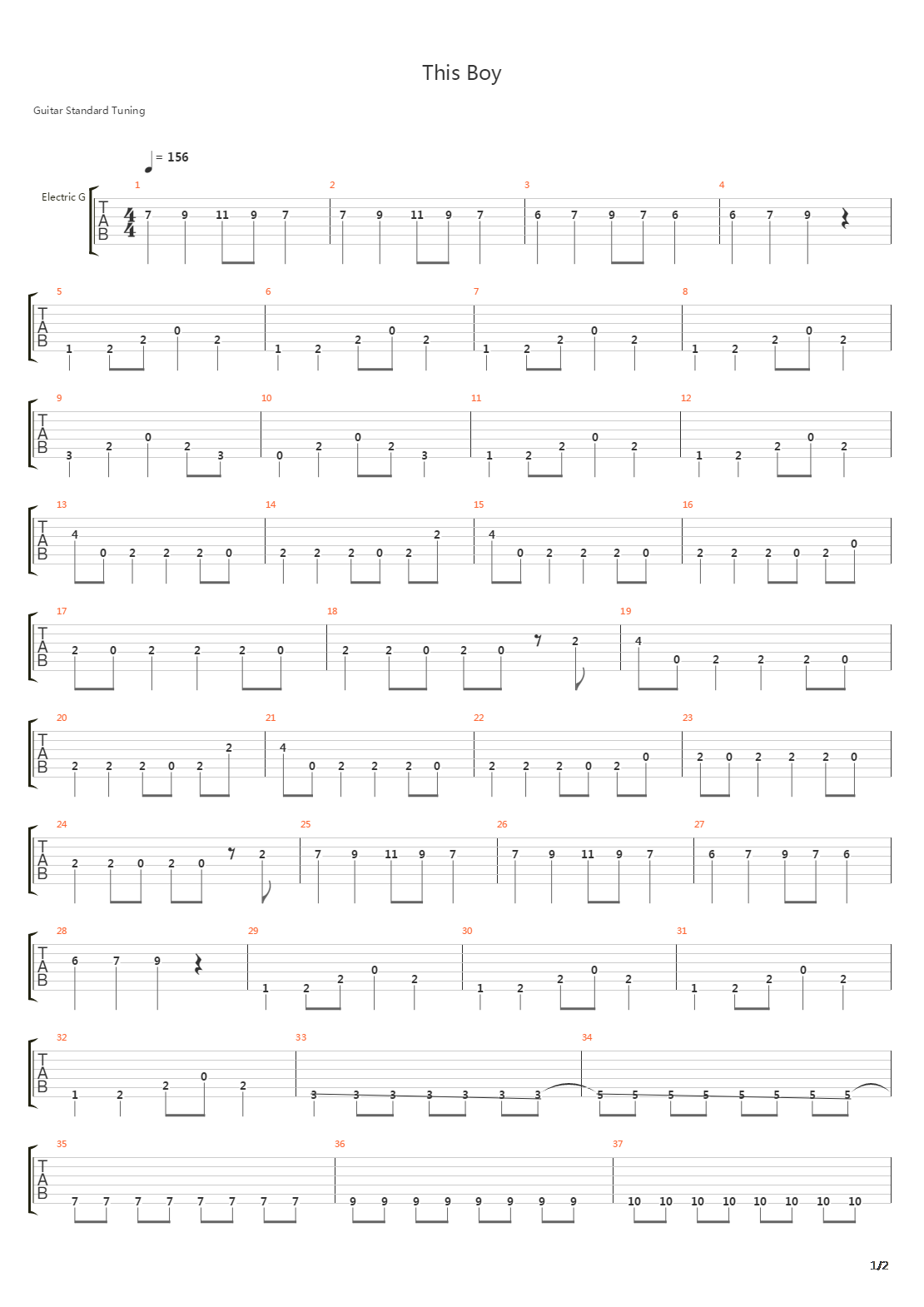 This Boy吉他谱