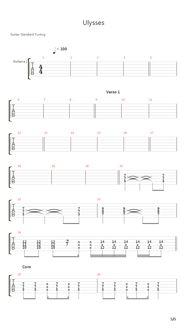 Ulysses吉他谱