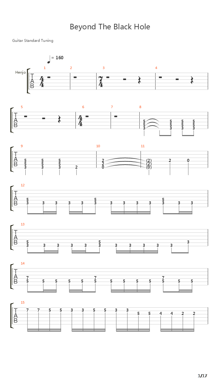 Beyond The Black Hole吉他谱