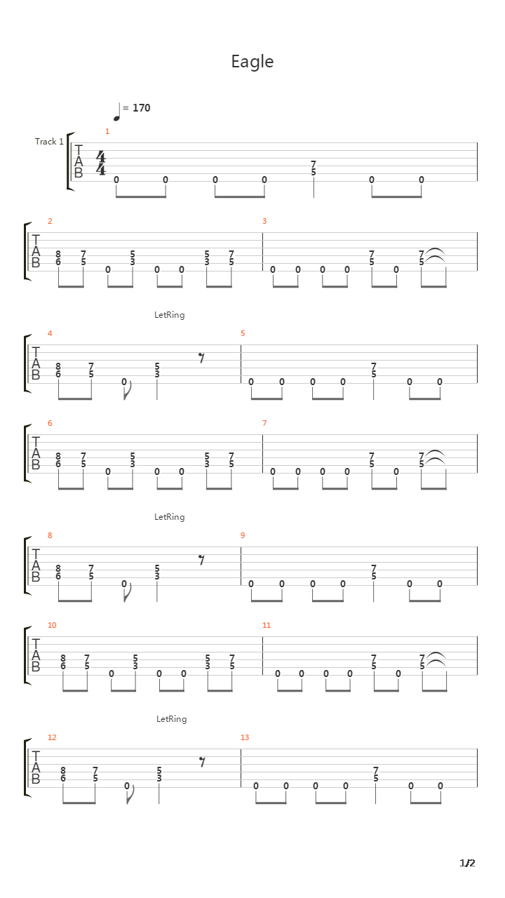 Eagle吉他谱