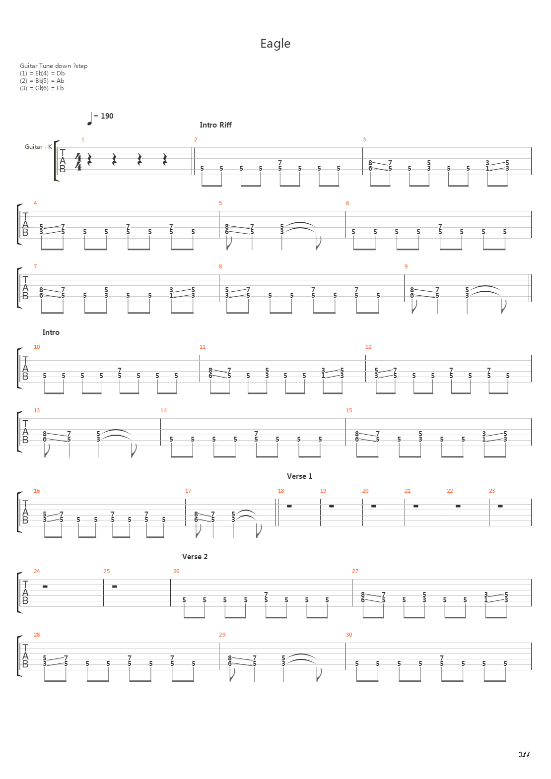 Eagle吉他谱
