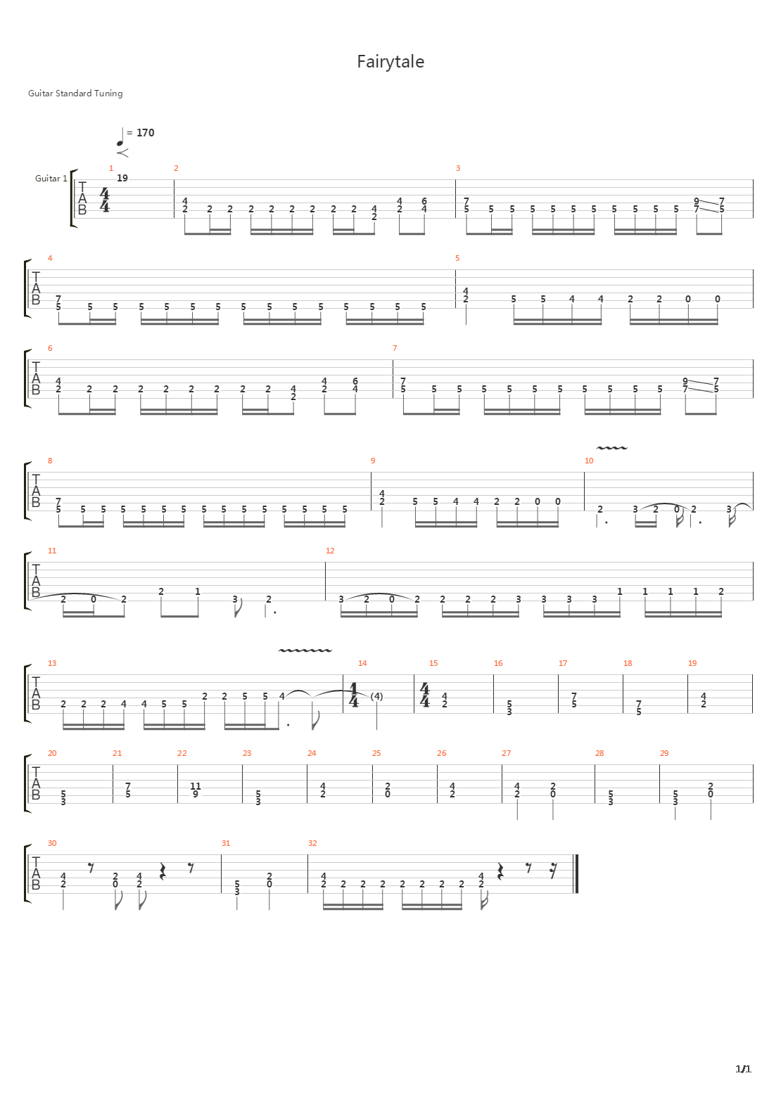 Fairytale吉他谱