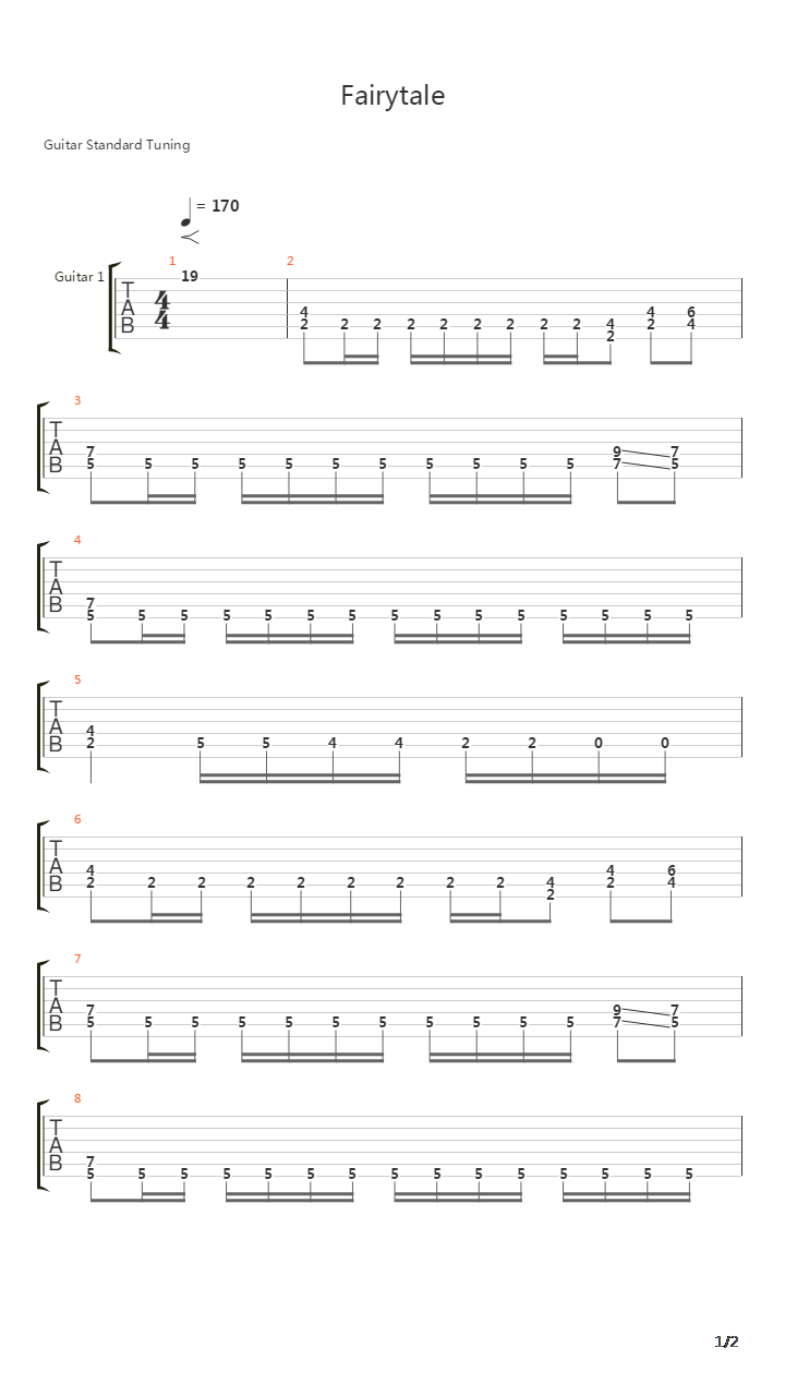 Fairytale吉他谱