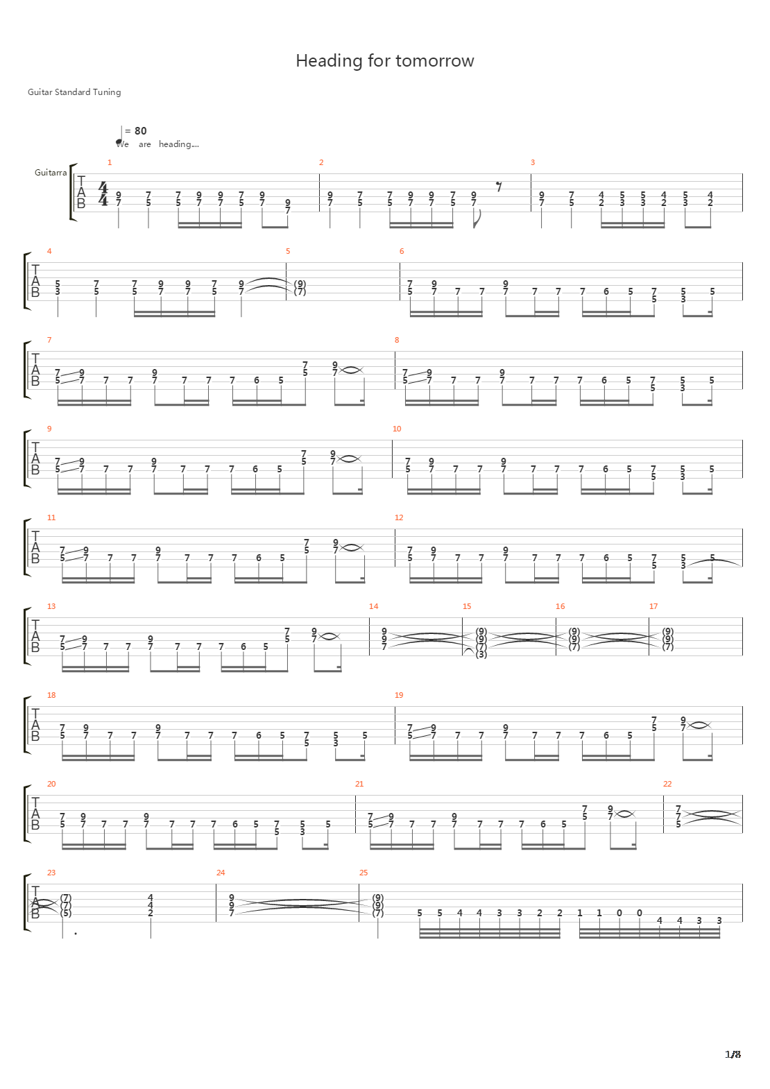 Heading For Tomorrow吉他谱