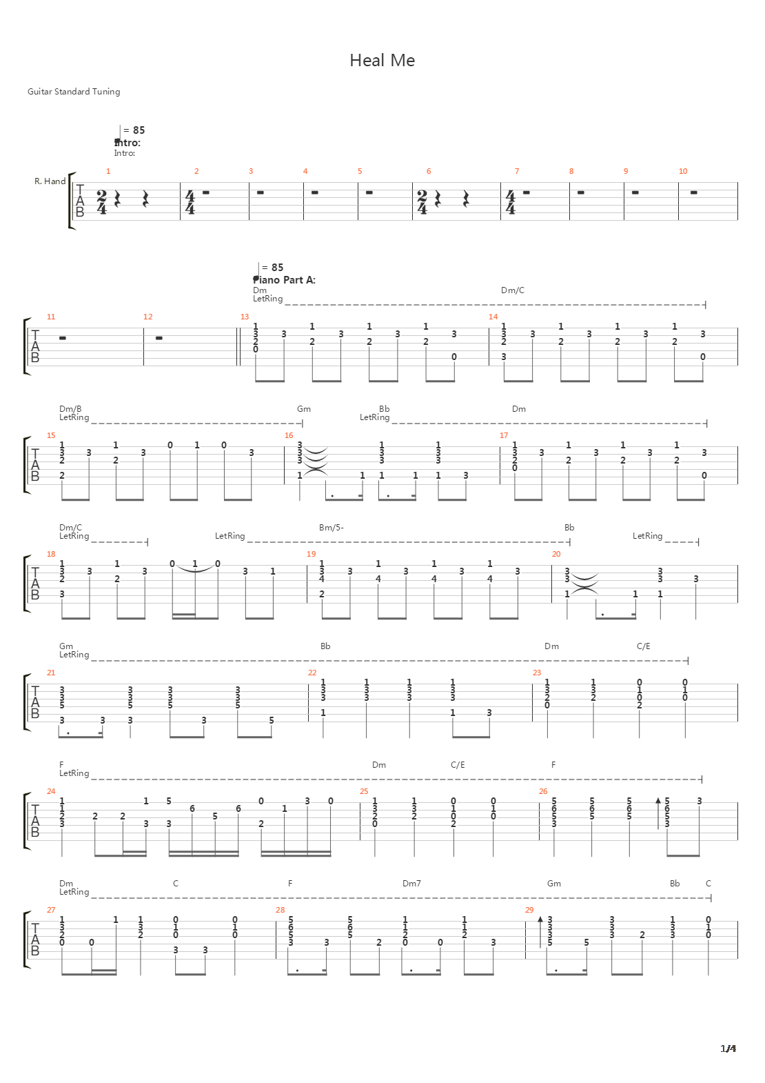 Heal Me吉他谱
