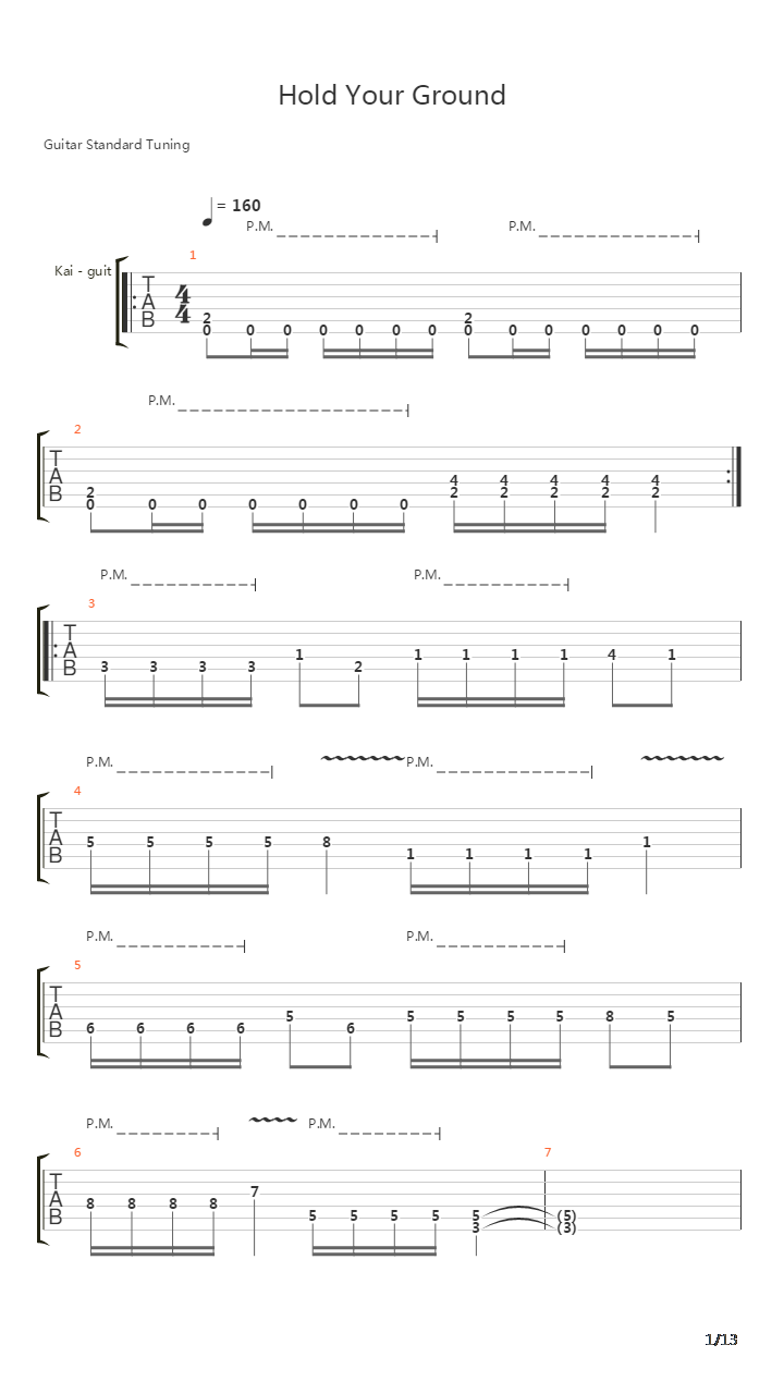 Hold Your Ground吉他谱