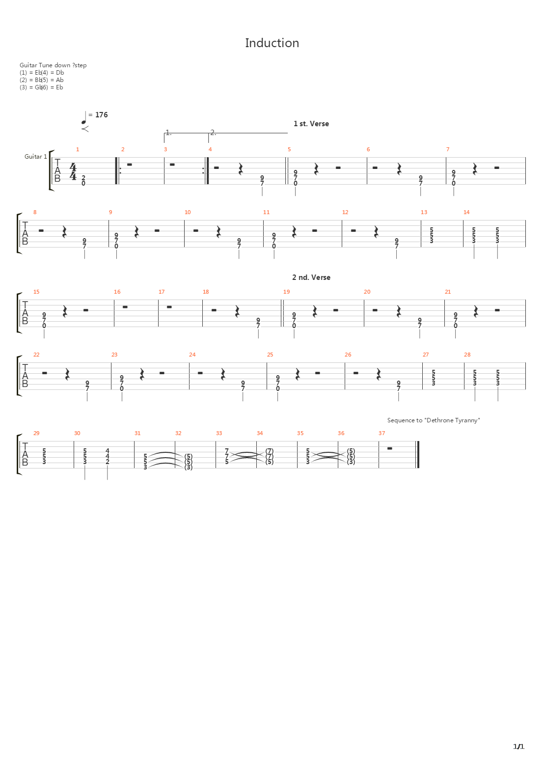 Induction吉他谱