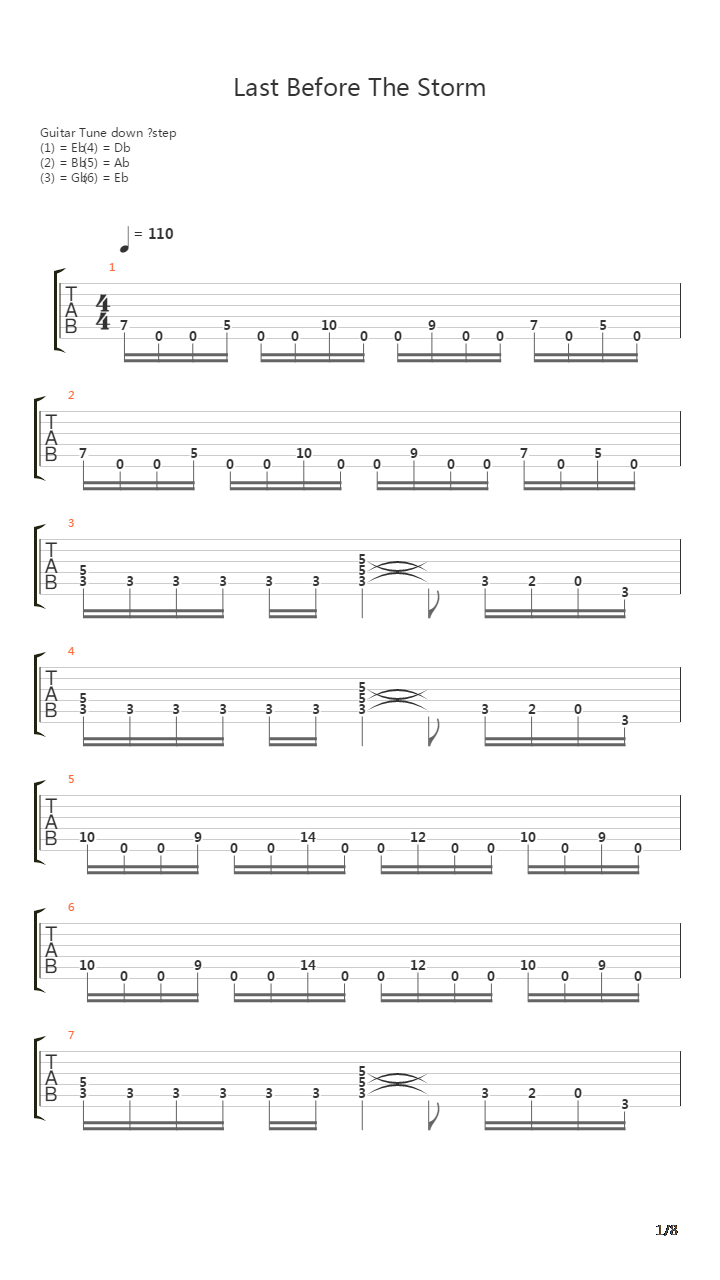 Last Before The Storm吉他谱