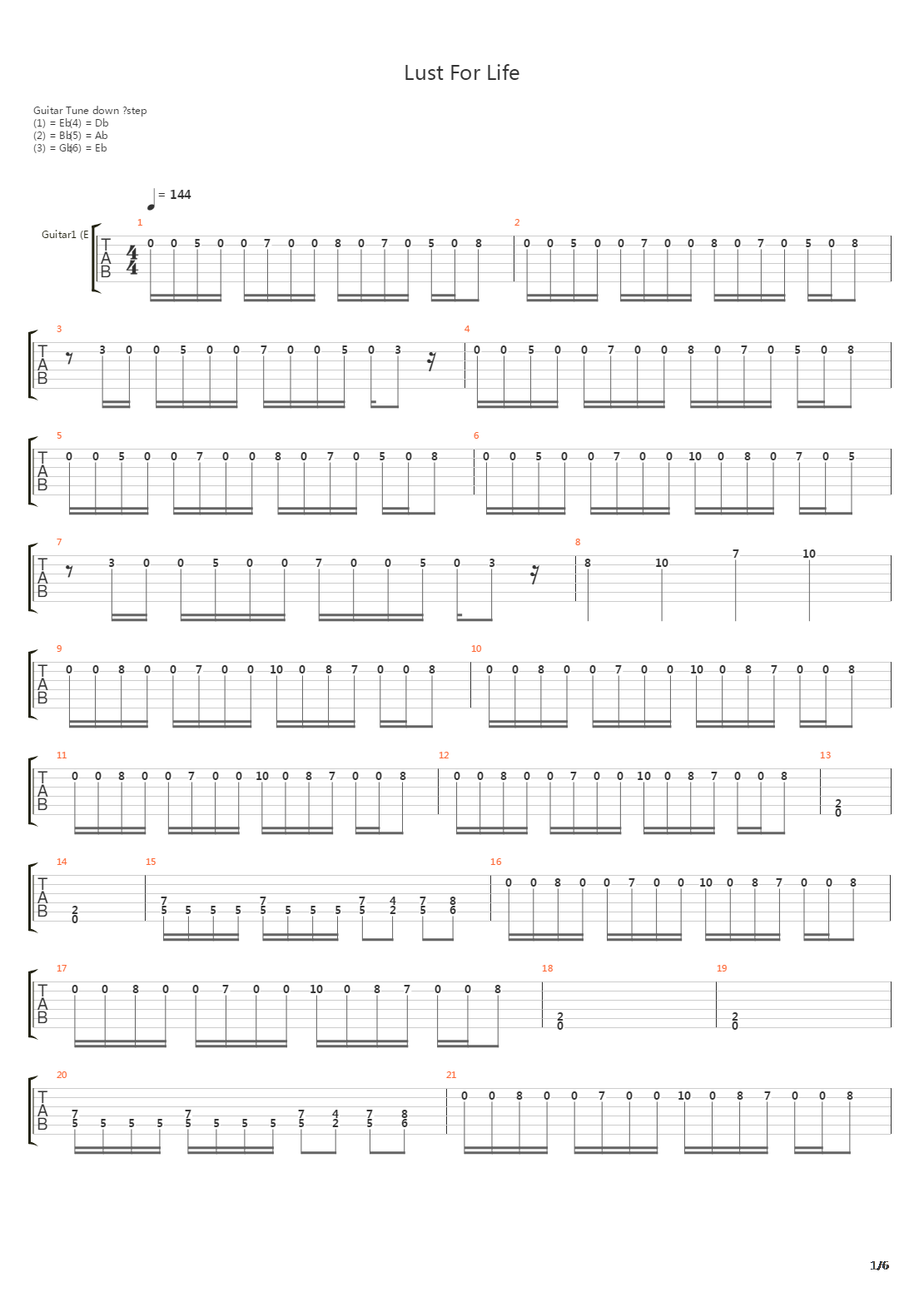 Lust For Life吉他谱