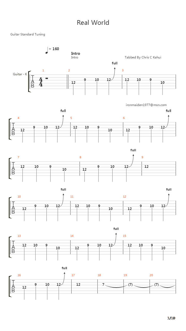 Real World吉他谱