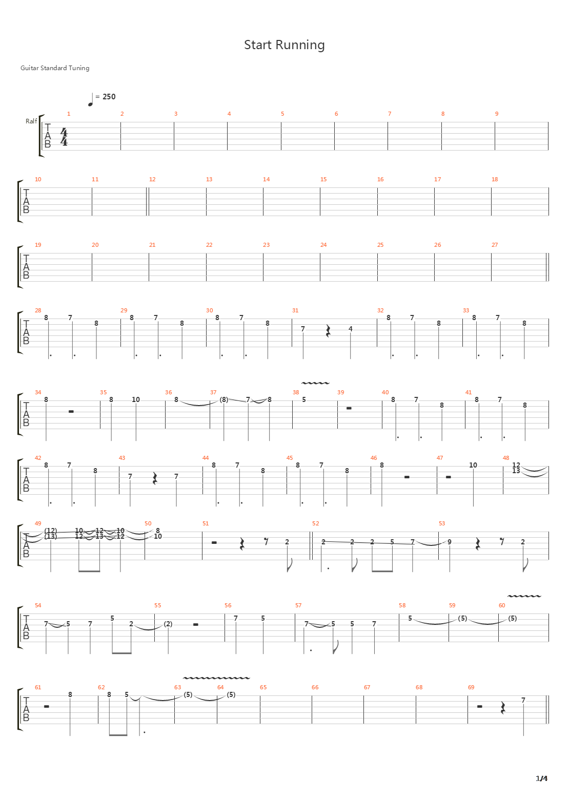 Start Running吉他谱