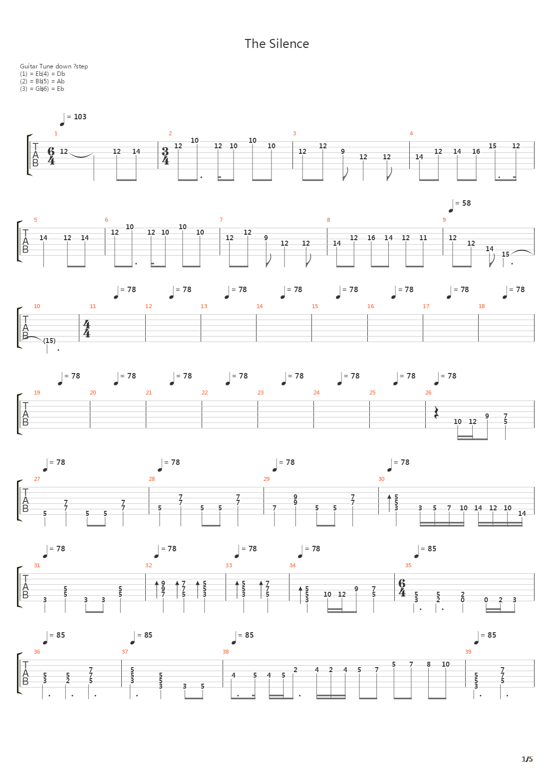 The Silence吉他谱