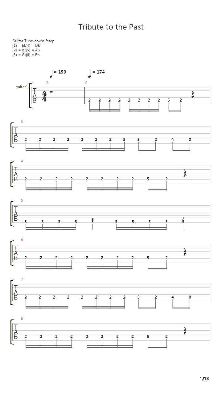 Tribute To The Past吉他谱