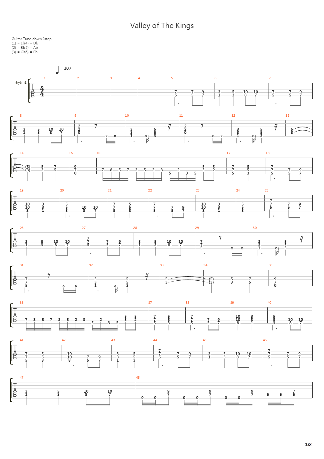 Valley Of The Kings吉他谱