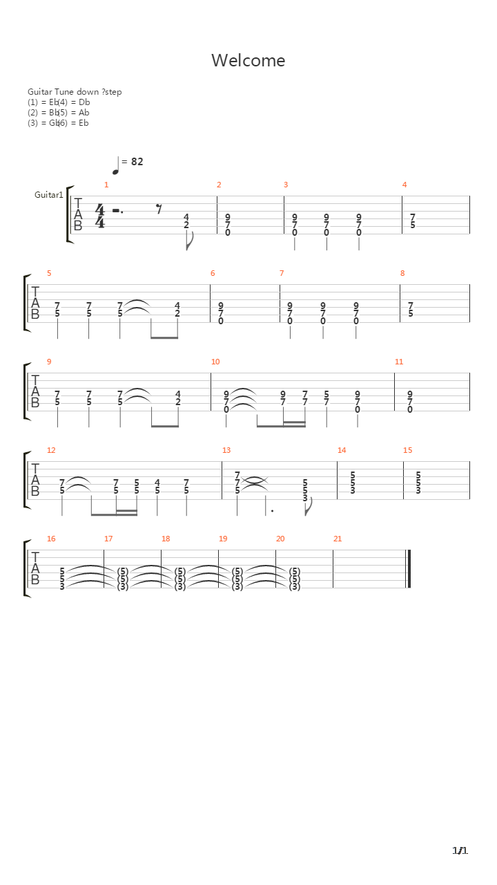 Welcome吉他谱