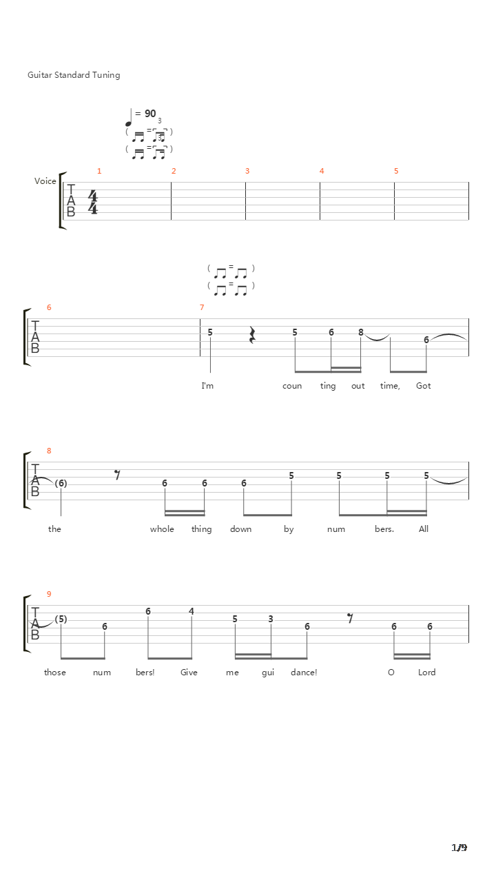 Counting Out Time吉他谱