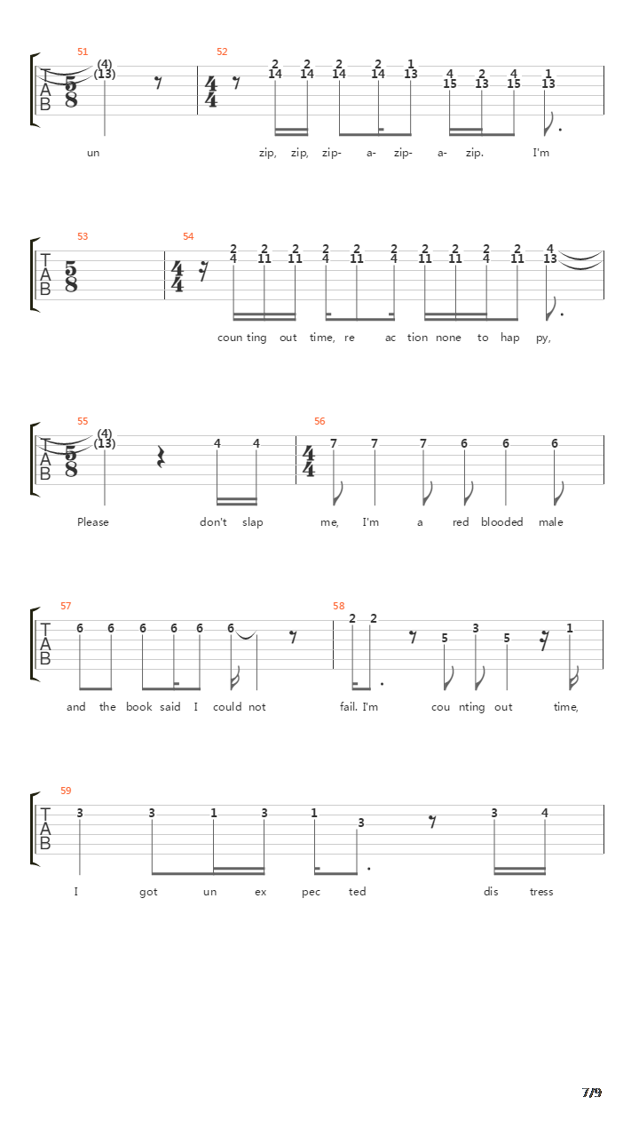 Counting Out Time吉他谱