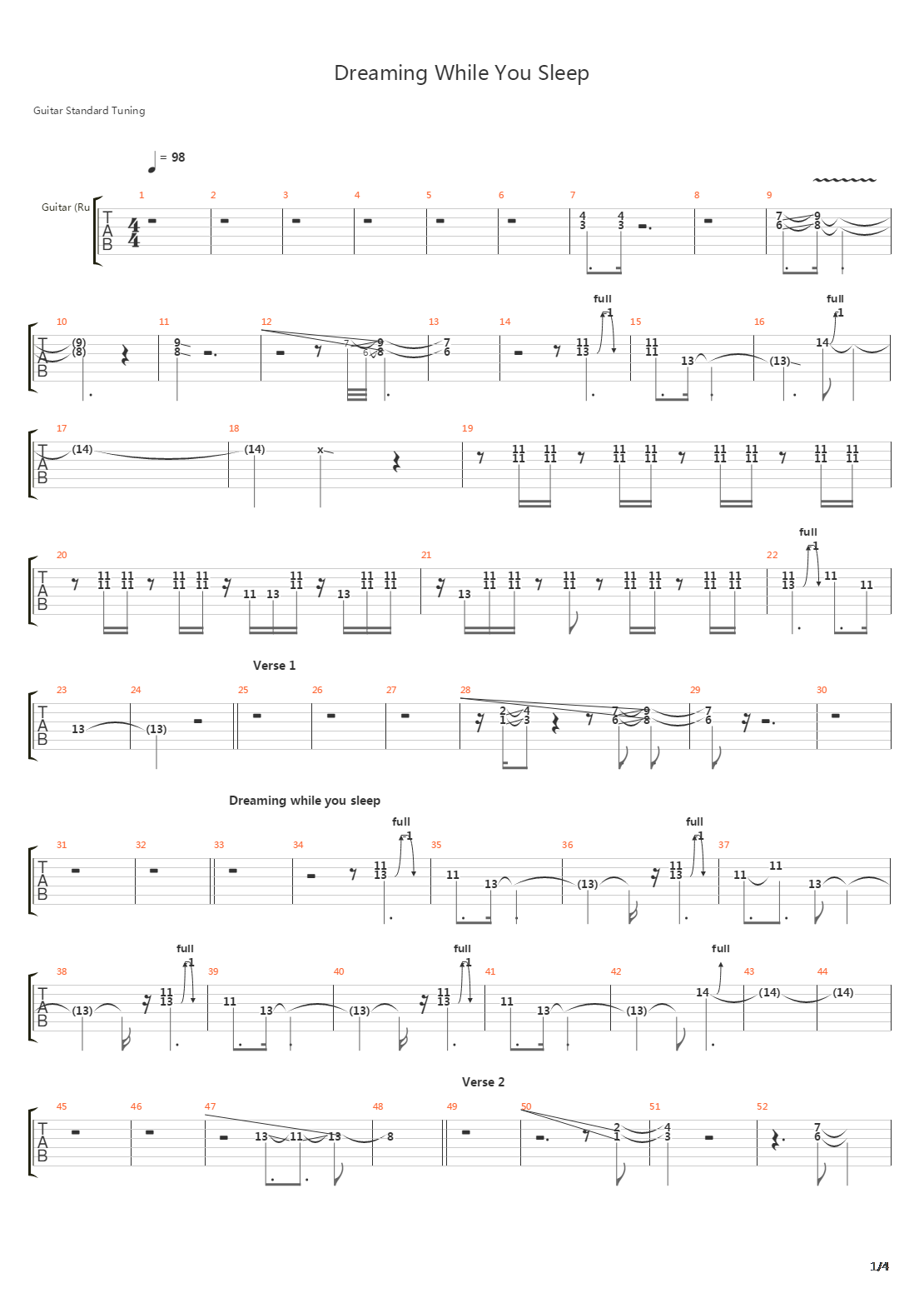 Dreaming While You Sleep吉他谱