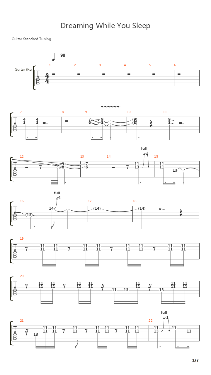 Dreaming While You Sleep吉他谱