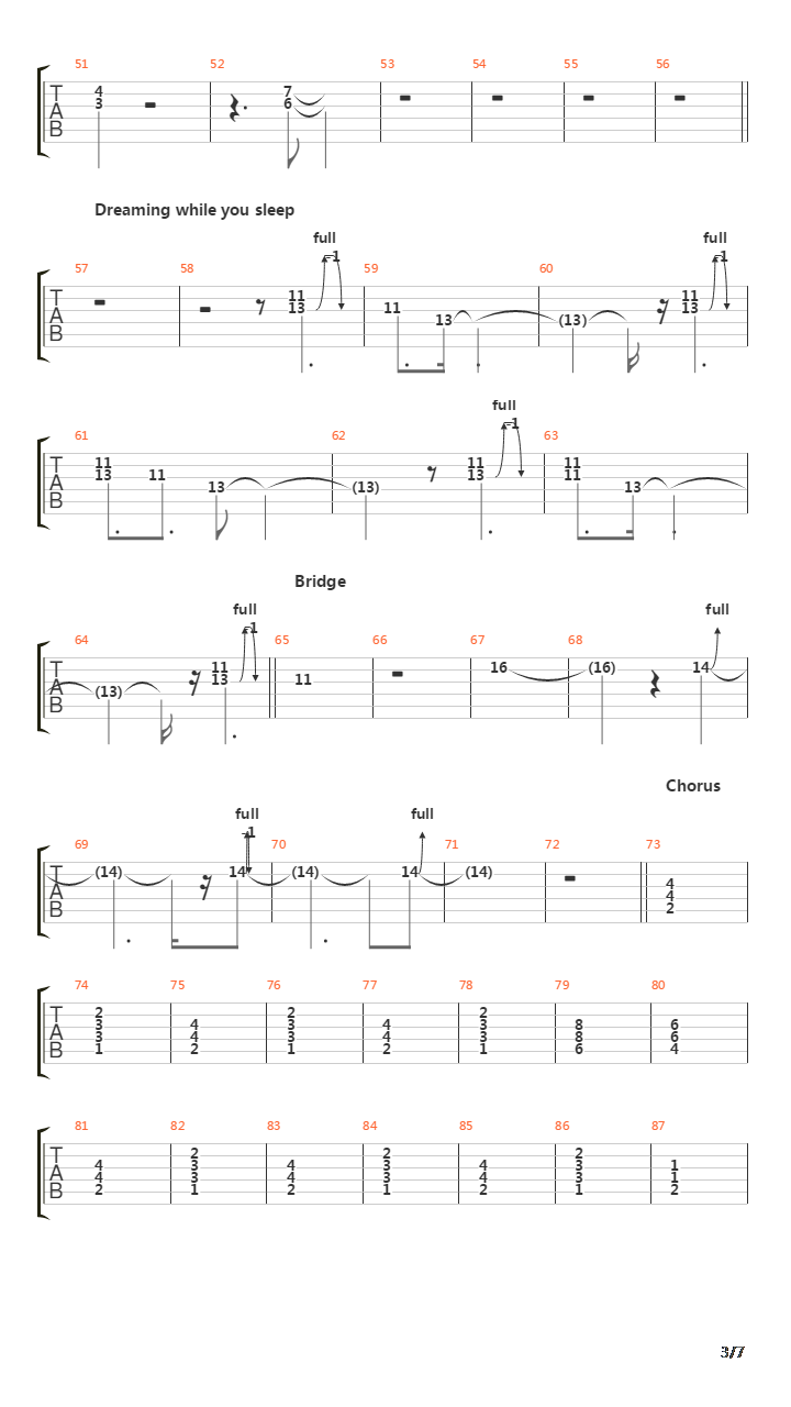 Dreaming While You Sleep吉他谱