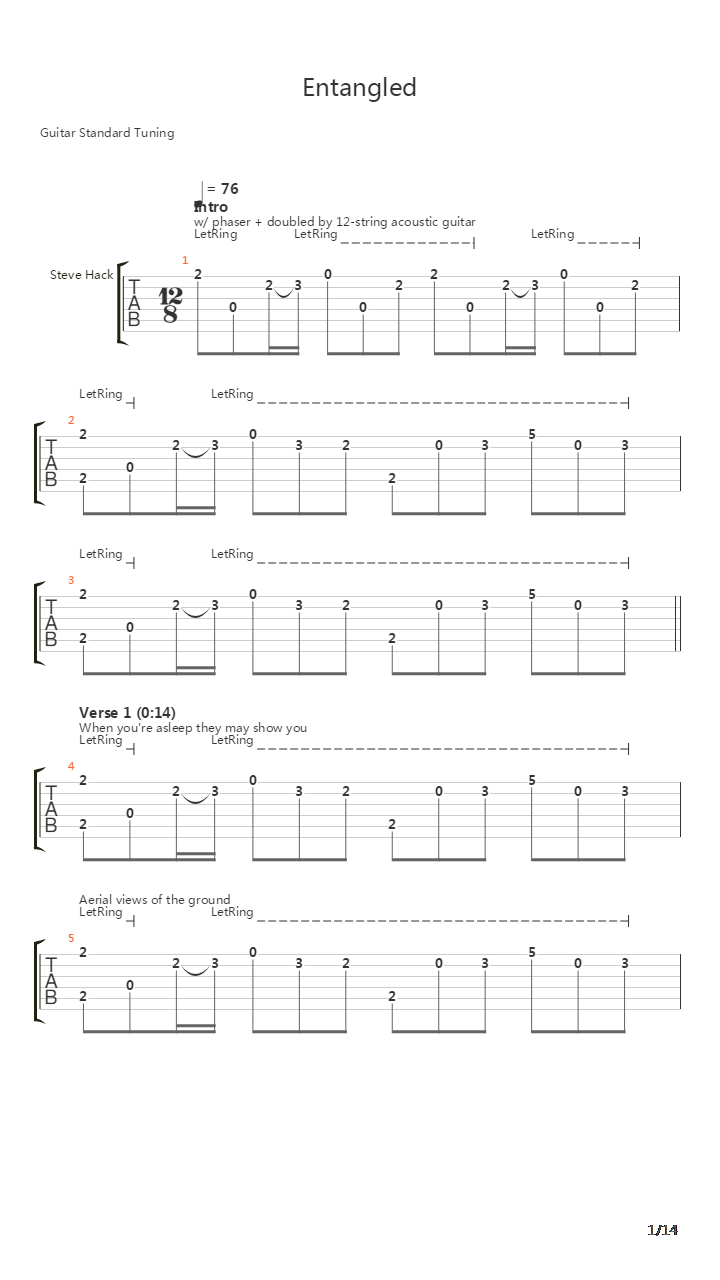 Entangled吉他谱